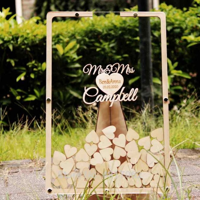 Libro de Invitados Corazones de Madera para Boda Libro de Invitados Corazones de Madera para Boda