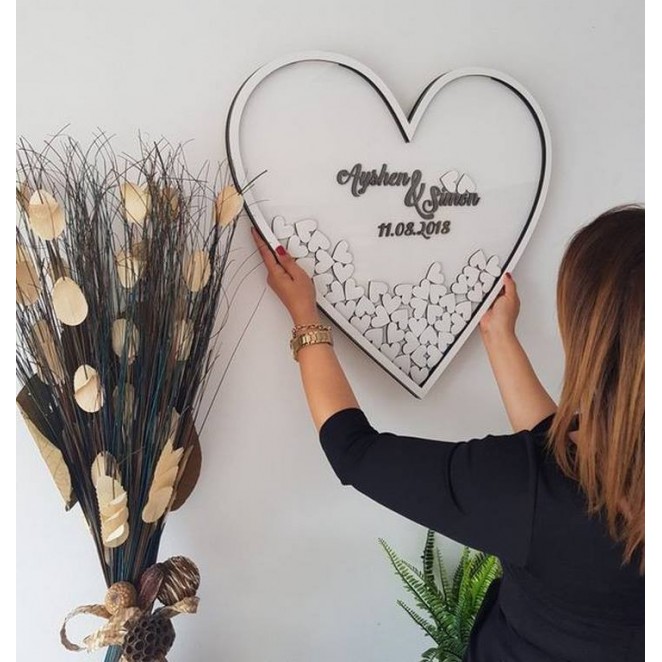 Libro de Invitados Corazones de Madera para Boda Libro de Invitados Corazones de Madera para Boda