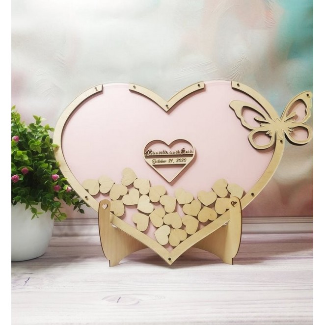 Libro de Invitados Corazones de Madera para Boda Libro de Invitados Corazones de Madera para Boda