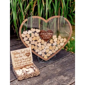 Libro de Invitados Corazones de Madera para Boda Libro de Invitados Corazones de Madera para Boda