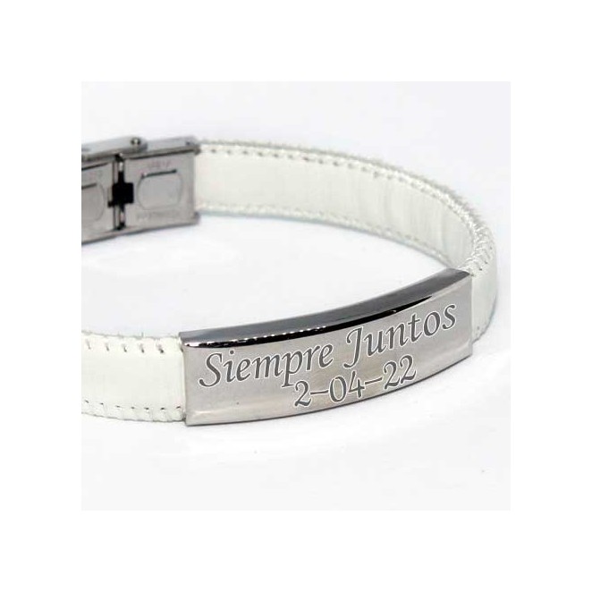 Pulsera con nombre piel Pulsera con nombre piel