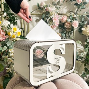 Caja de madera para Tarjetas de Boda personalizada - Caja de Tarjeta de Boda Buzón de Sobres - Caja de Madera para Sobres de