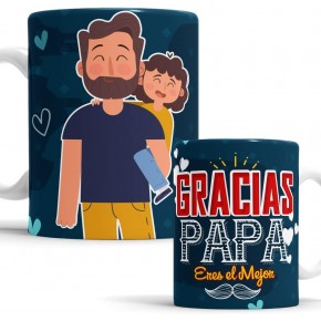 Taza Papá (Gracias Papá Eres el Mejor) - Taza para el día del padre - Taza para el Mejor Papá del Mundo Mundial - Taza de