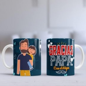 Taza Papá (Gracias Papá Eres el Mejor) - Taza para el día del padre - Taza para el Mejor Papá del Mundo Mundial - Taza de