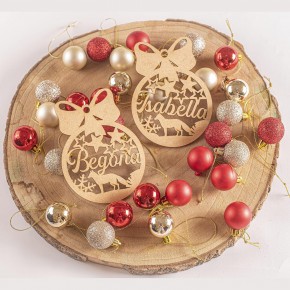 Bola de Navidad Personalizada de Madera, Decoración Navideña, Adorno Navideño para Decoración de Árboles, Bolas de Navidad