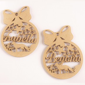 Bola de Navidad Personalizada de Madera, Decoración Navideña, Adorno Navideño para Decoración de Árboles, Bolas de Navidad