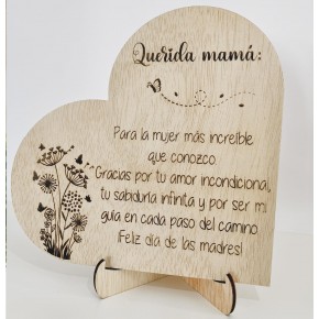 Tarjeta Regalo Día de la Madre Madera – Regalo Original para Mamá – Decoración de Madera con Mensaje Emotivo – Ideal para el Día Tarjeta Regalo Día de la Madre Madera – Regalo Original para Mamá – Decoración de Madera con Mensaje Emotivo – Ideal para el Día