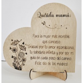 Tarjeta Regalo Día de la Madre Madera – Regalo Original para Mamá – Decoración de Madera con Mensaje Emotivo – Ideal para el Día Tarjeta Regalo Día de la Madre Madera – Regalo Original para Mamá – Decoración de Madera con Mensaje Emotivo – Ideal para el Día
