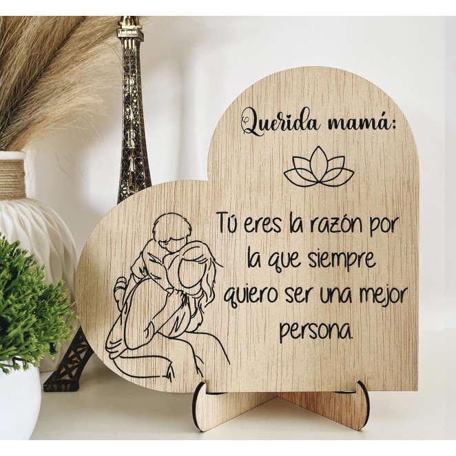 Tarjeta Regalo Día de la Madre Madera – Regalo Original para Mamá – Decoración de Madera con Mensaje Emotivo – Ideal para el Día Tarjeta Regalo Día de la Madre Madera – Regalo Original para Mamá – Decoración de Madera con Mensaje Emotivo – Ideal para el Día