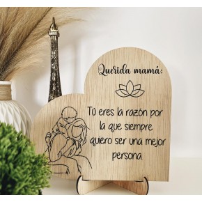 Tarjeta Regalo Día de la Madre Madera – Regalo Original para Mamá – Decoración de Madera con Mensaje Emotivo – Ideal para el Día Tarjeta Regalo Día de la Madre Madera – Regalo Original para Mamá – Decoración de Madera con Mensaje Emotivo – Ideal para el Día