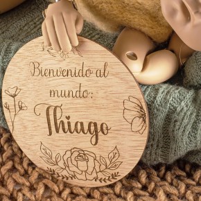 Discos de Madera para Fotos de Primer Año, Set de Tarjetas Conmemorativas Mi Primer Añito, Decoración Rústica con Diseño de