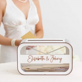Caja de madera para Tarjetas de Boda personalizada - Caja de Tarjeta de Boda Buzón de Sobres - Caja de Madera para Sobres de
