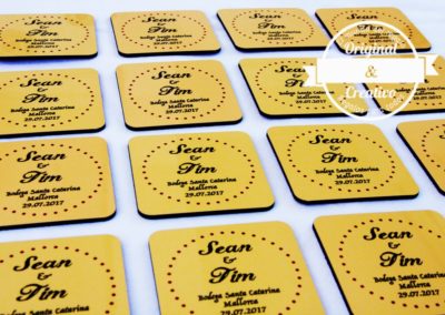 Posavasos personalizado madera